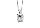 Radiant Diamond Pendant in White Gold